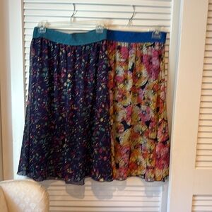 Two (2) Floral Patterned Skirts-LuLaRoe size Small.